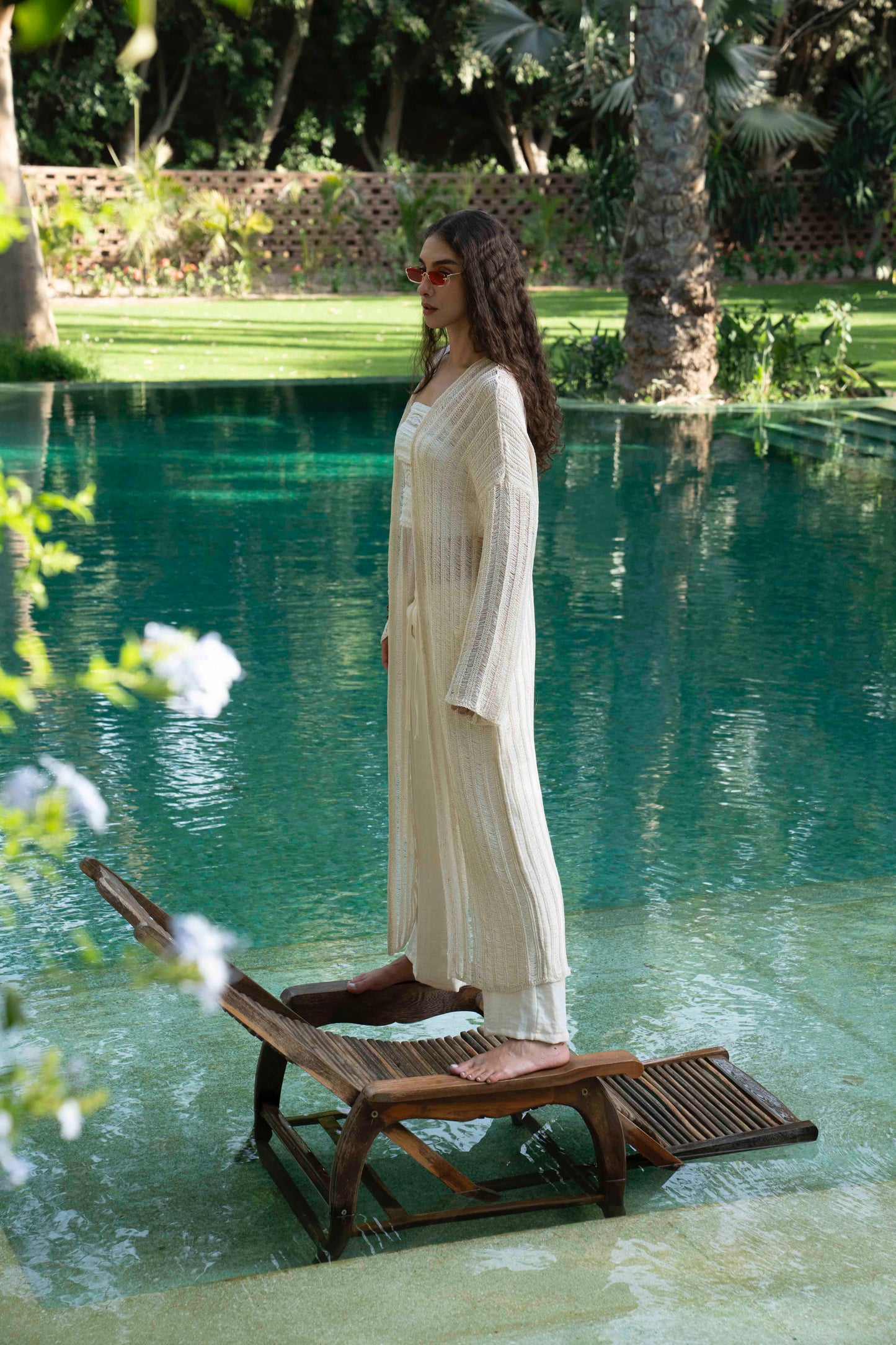 Wild Long Off White Knit Cardigan