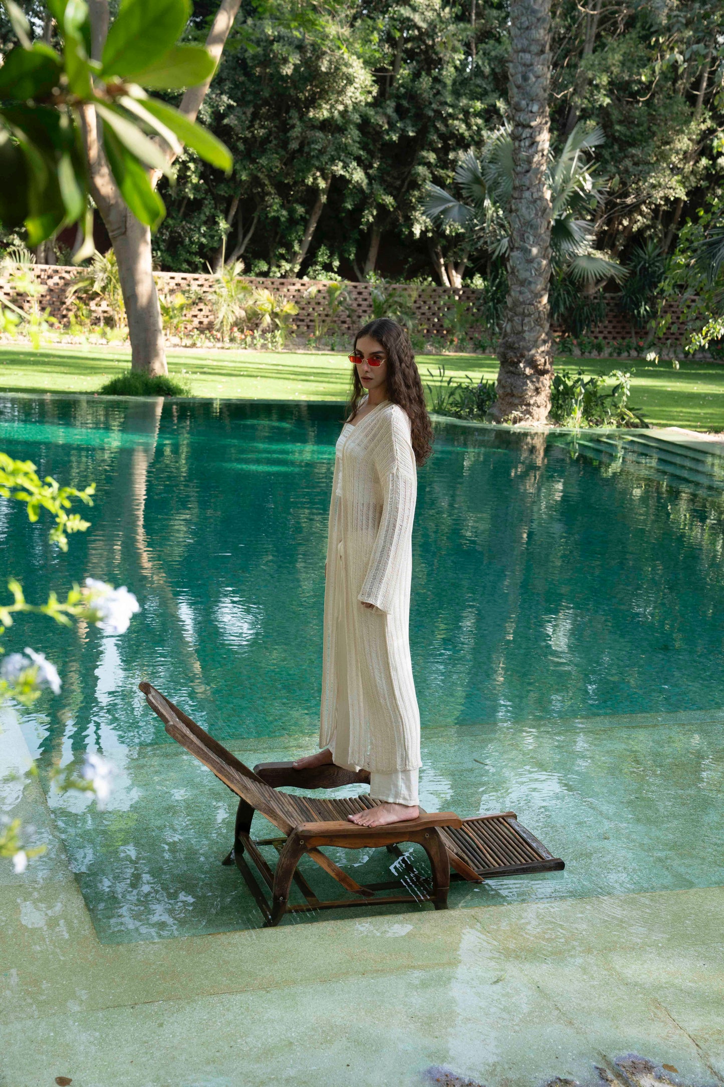 Wild Long Off White Knit Cardigan