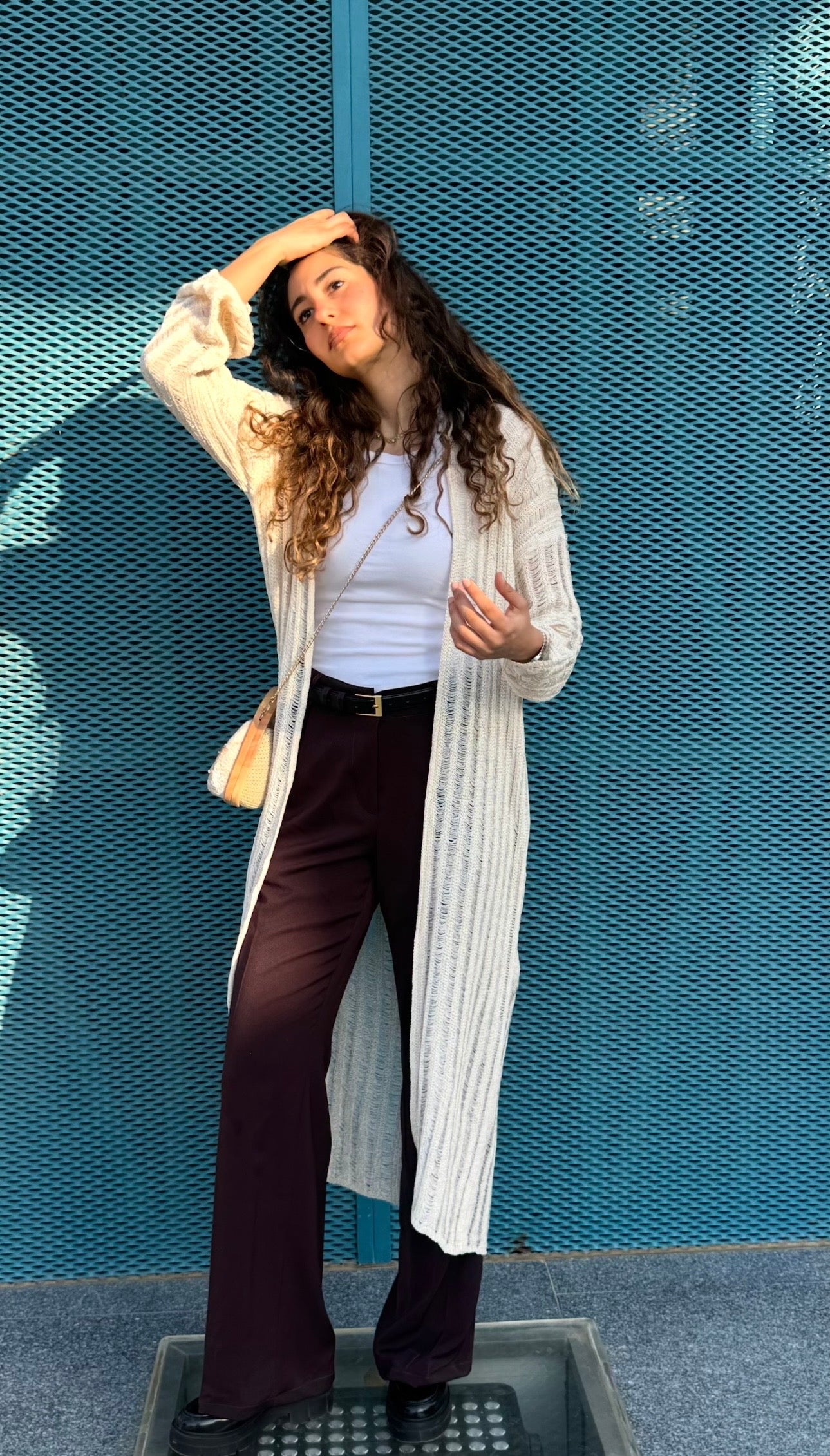 Wild Long Off White Knit Cardigan