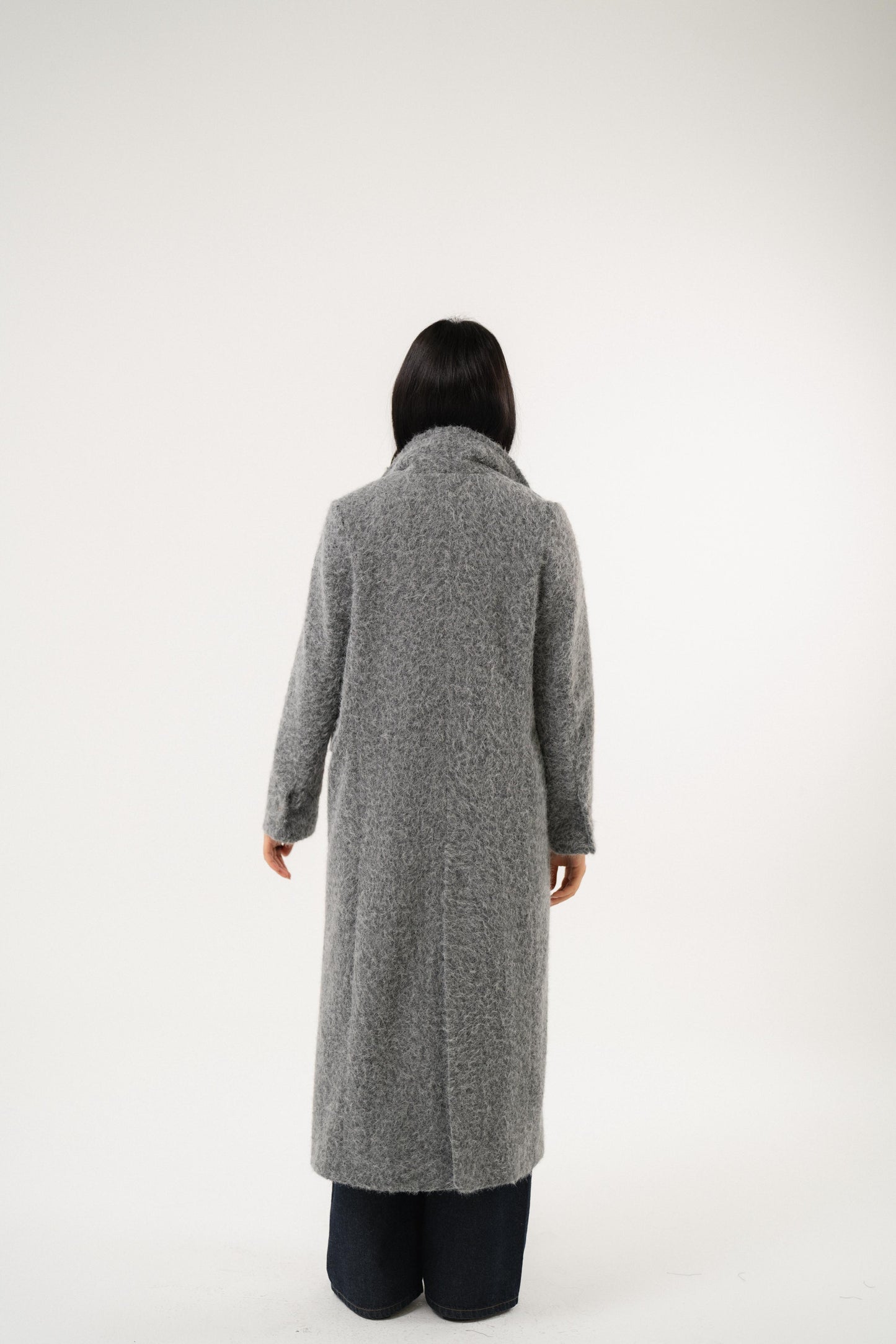 wild grey heavy wool coat