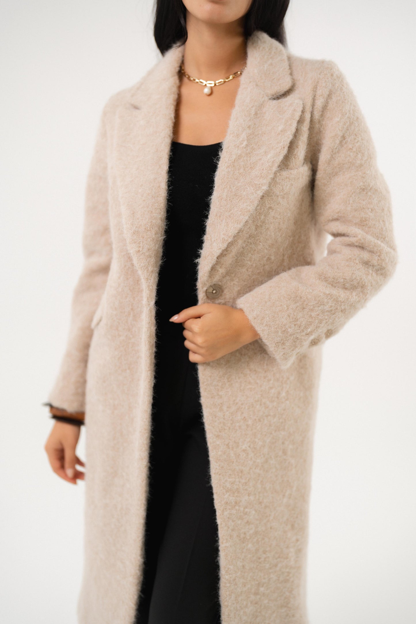 wild off white heavy wool coat