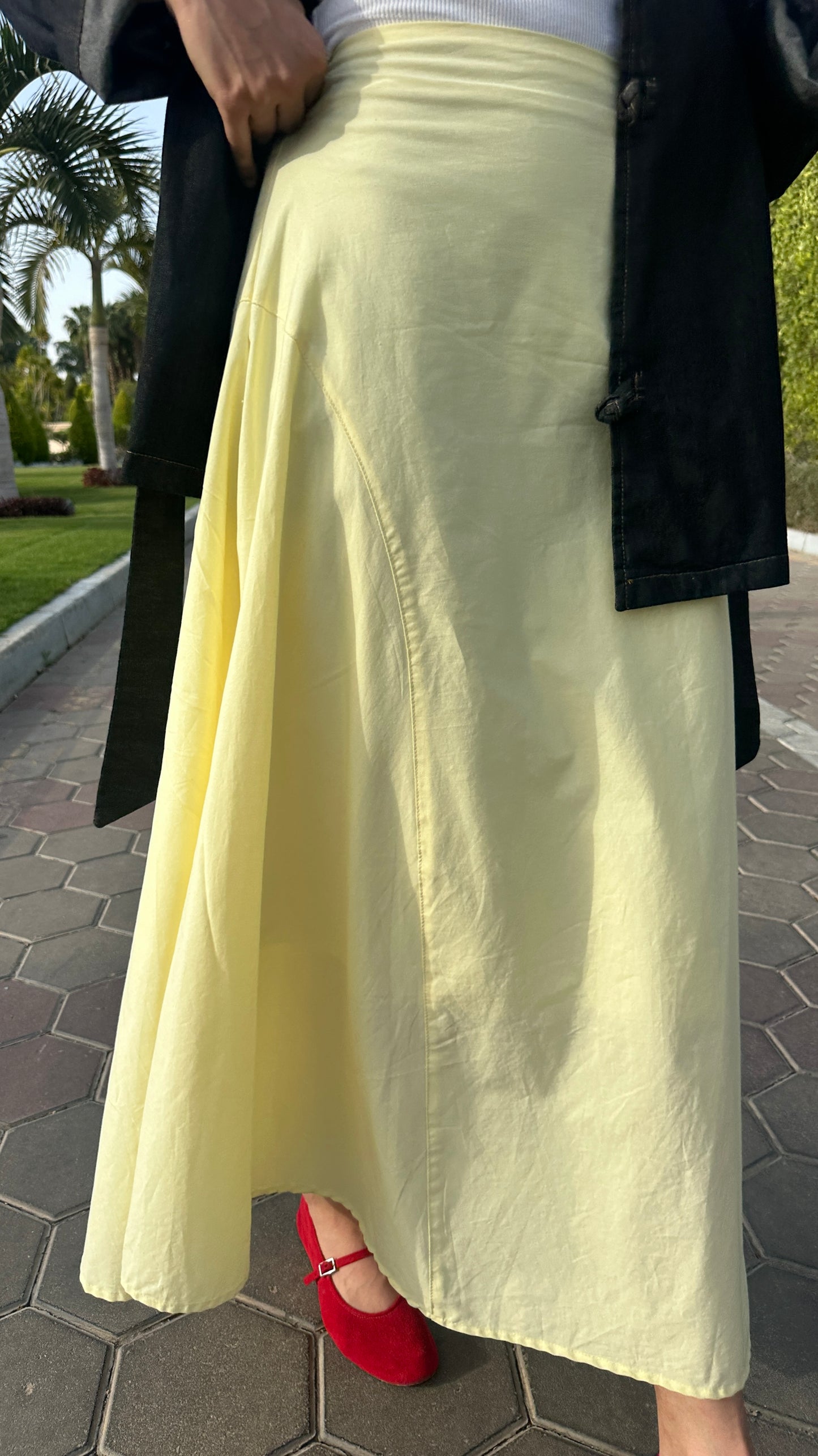 Butter Yellow Flow Skirt